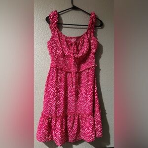 Pink and White Sleeveless Dress